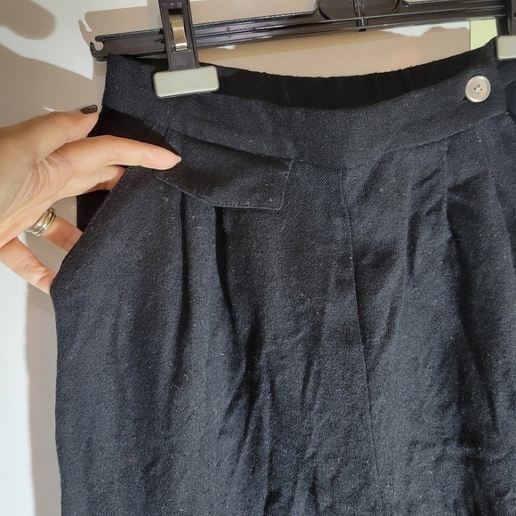 ❤️ 3 For $35 Koret wool high waist pleated pants tapered leg trouser black 10 - Picture 8 of 12